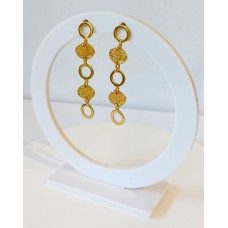 Ασημένια Σκουλαρίκια κρεμαστά επίχρυσα (SE29)